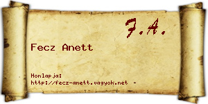 Fecz Anett névjegykártya